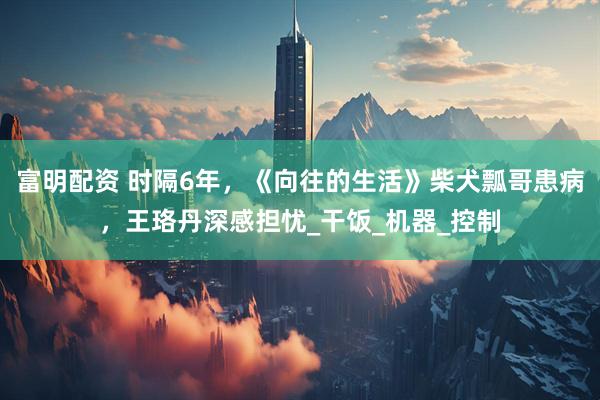 富明配资 时隔6年，《向往的生活》柴犬瓢哥患病，王珞丹深感担忧_干饭_机器_控制