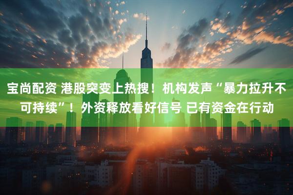 宝尚配资 港股突变上热搜！机构发声“暴力拉升不可持续”！外资释放看好信号 已有资金在行动