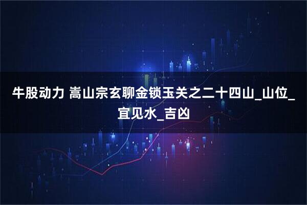 牛股动力 嵩山宗玄聊金锁玉关之二十四山_山位_宜见水_吉凶