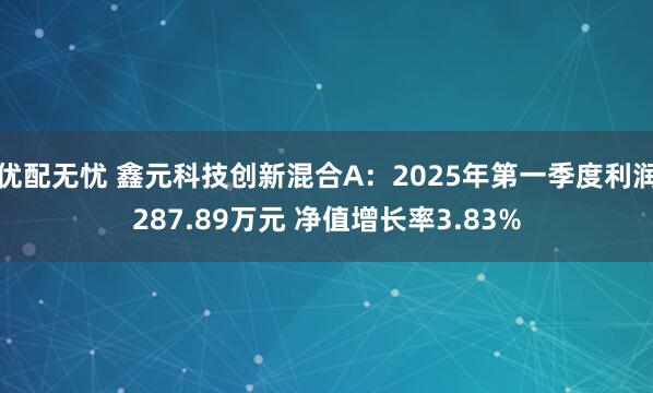 优配无忧 鑫元科技创新混合A：2025年第一季度利润287.89万元 净值增长率3.83%